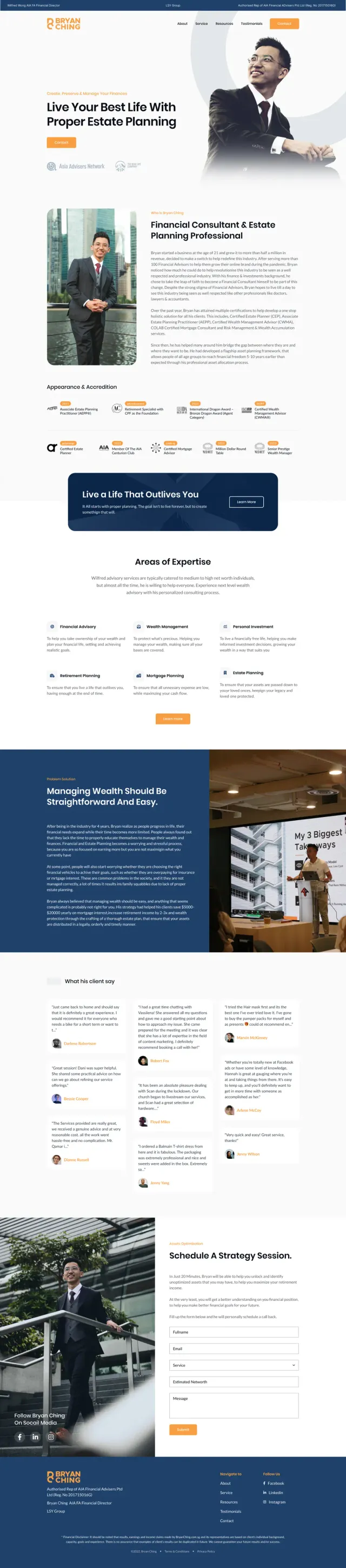 The Bryan Ching website, full page