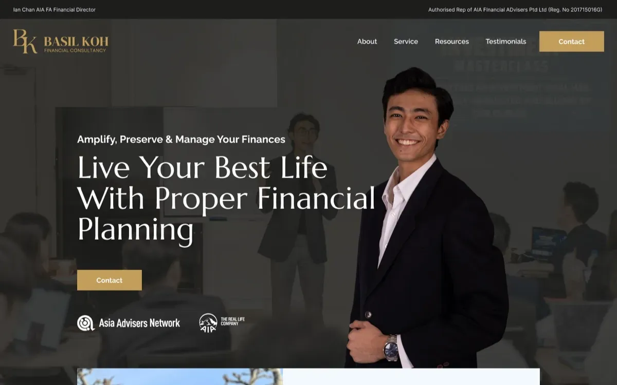 The Basil Koh website, built by Ditrapoint, shown on a laptop and a phone