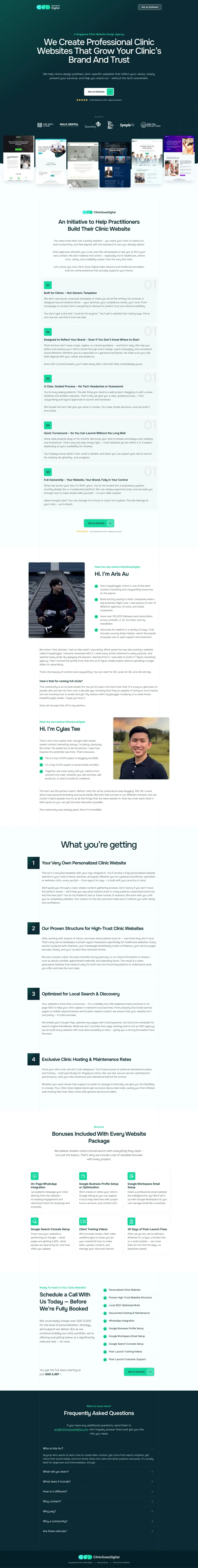 The Clinic Goes Digital home page, top to bottom