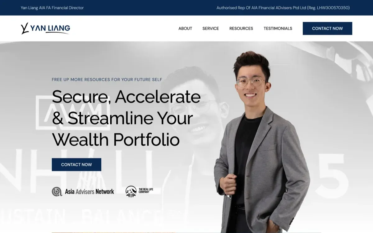 The Yan Liang website, built by Ditrapoint, shown on a laptop and a phone