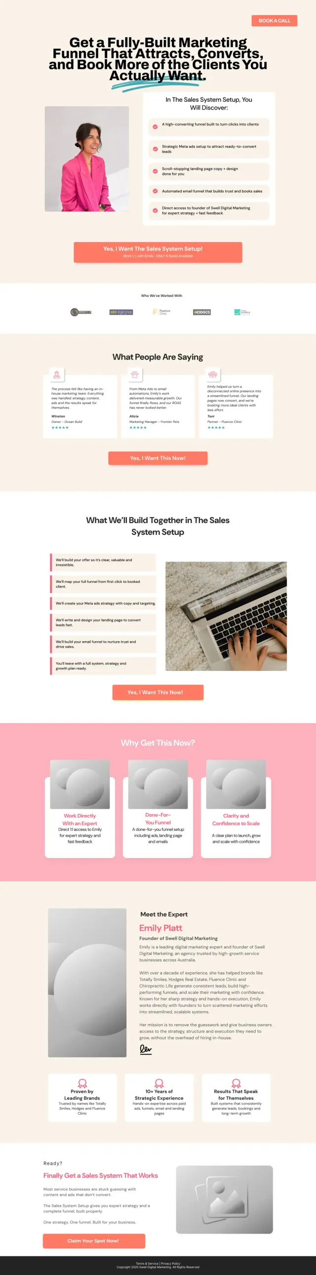The Emily Platt website, full page