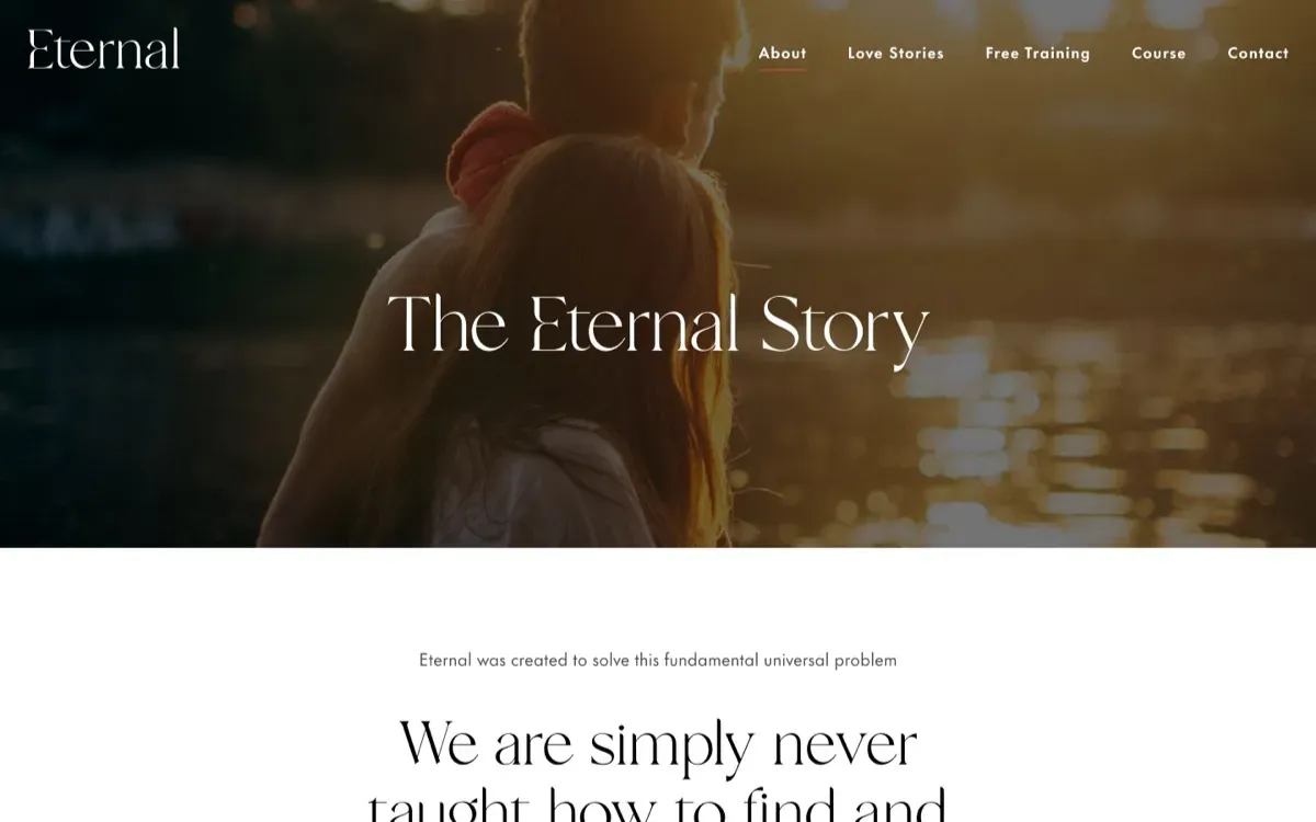 The Eternal: About Page website, built by Ditrapoint, shown on a laptop and a phone