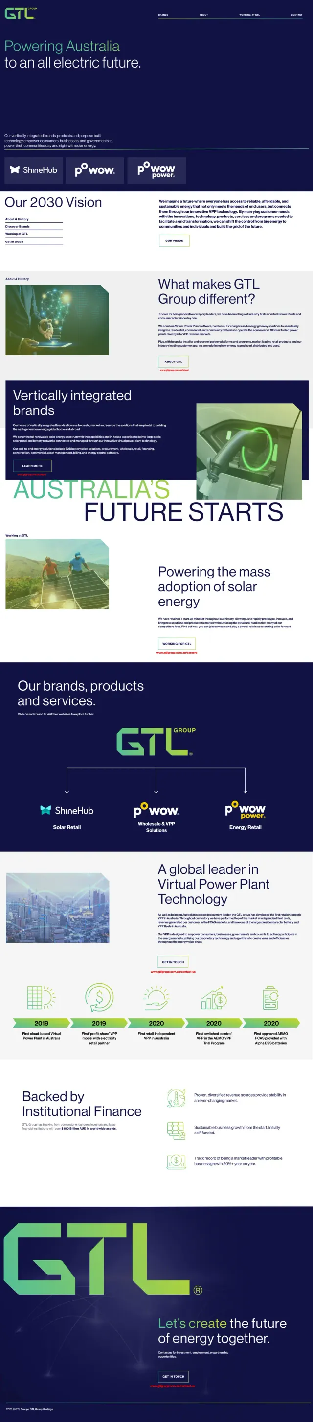 The GTL Group website, full page