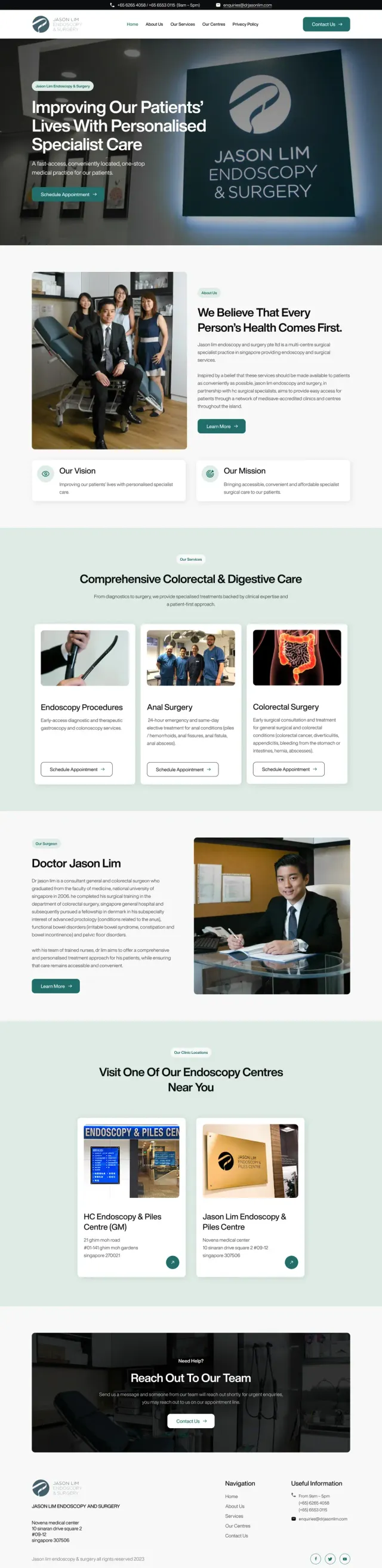 The Jason Lim Endoscopy & Surgery website, full page