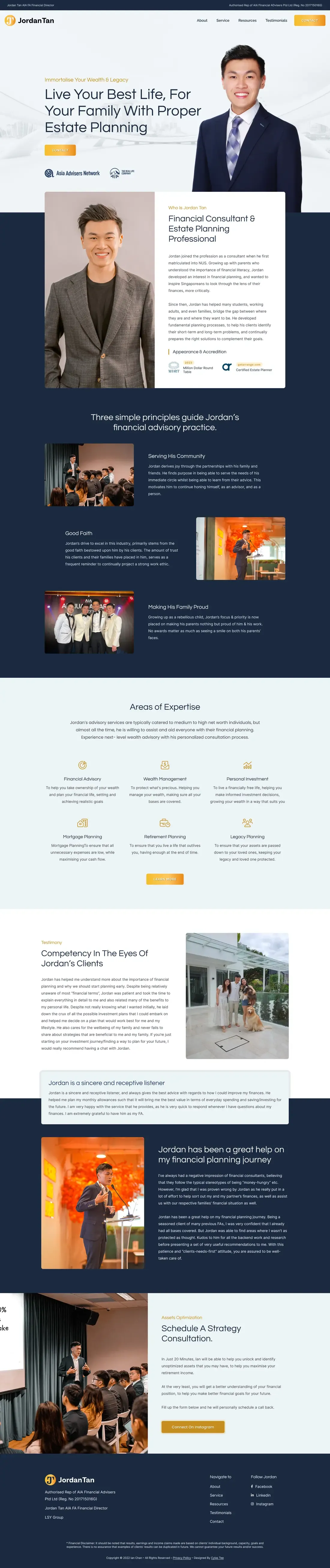 The Jordan Tan home page, top to bottom