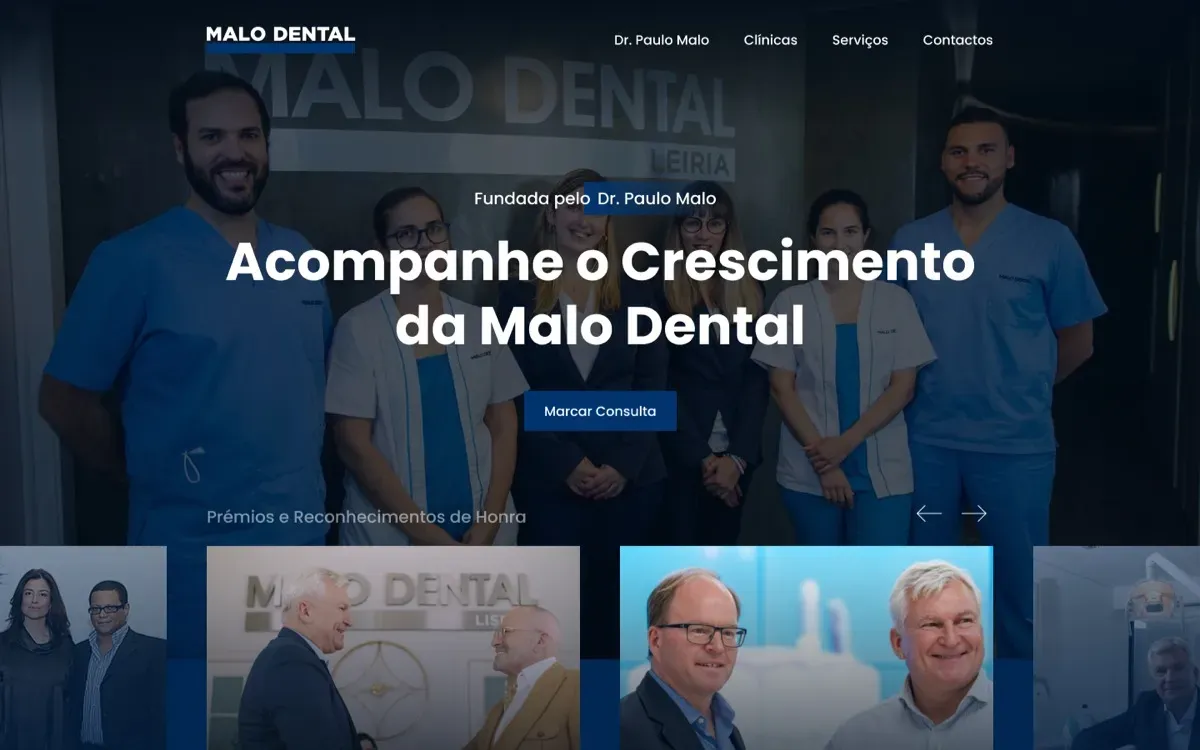 The Malo Dental website, built by Ditrapoint, shown on a laptop and a phone