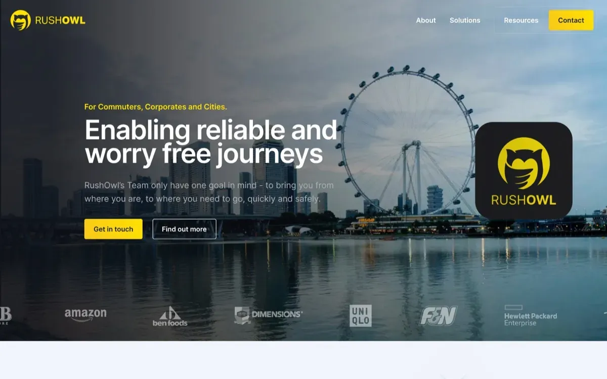 The RushOwl website, built by Ditrapoint, shown on a laptop and a phone