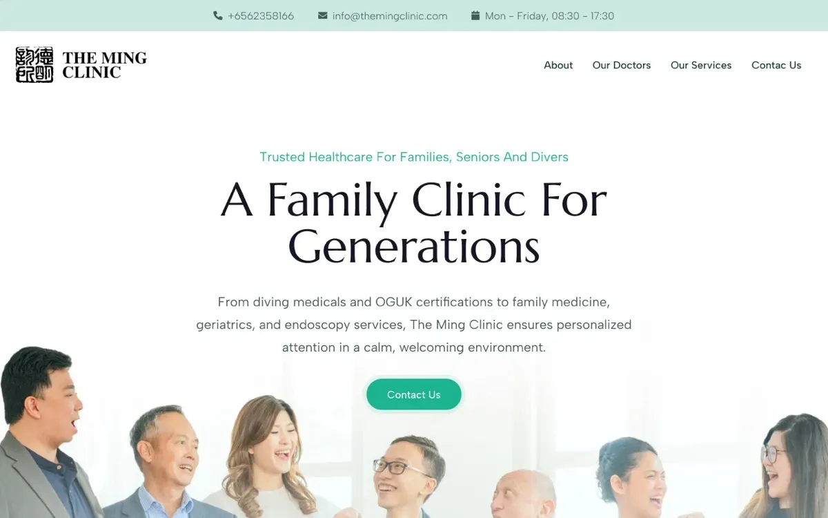 The The Ming Clinic website, built by Ditrapoint, shown on a laptop and a phone