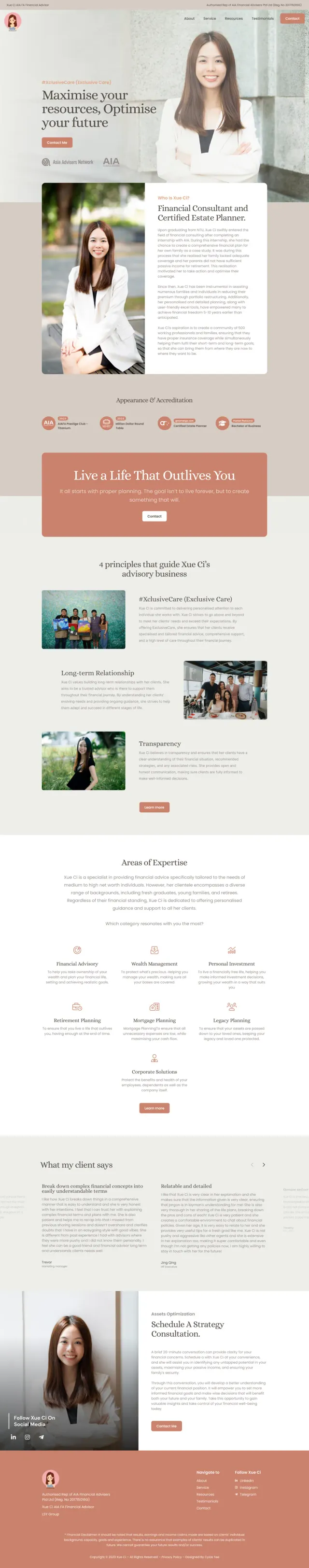 The Xue Ci website, full page